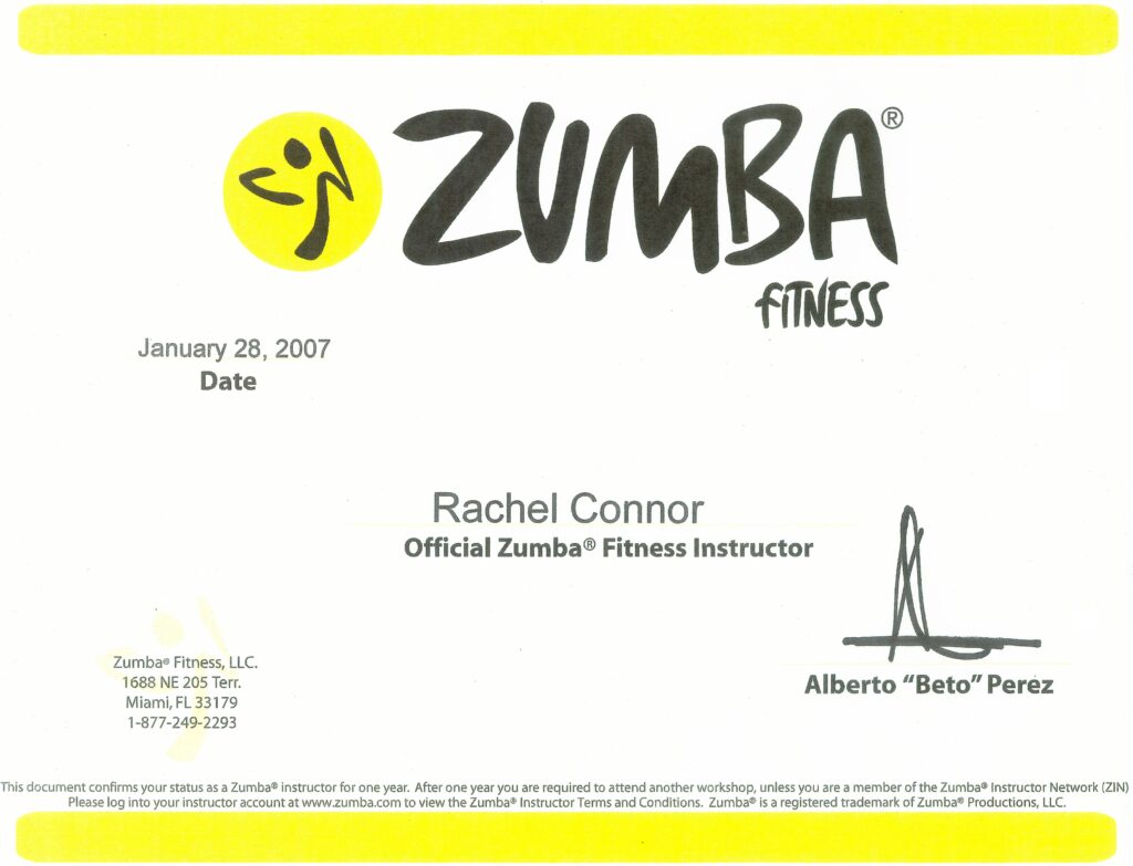 certificacion zumba