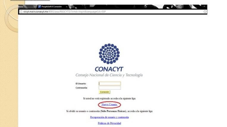como entrar al conacyt