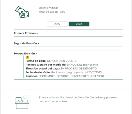 como saber cuando me llega la beca 2024