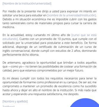 que decir para que me den una beca
