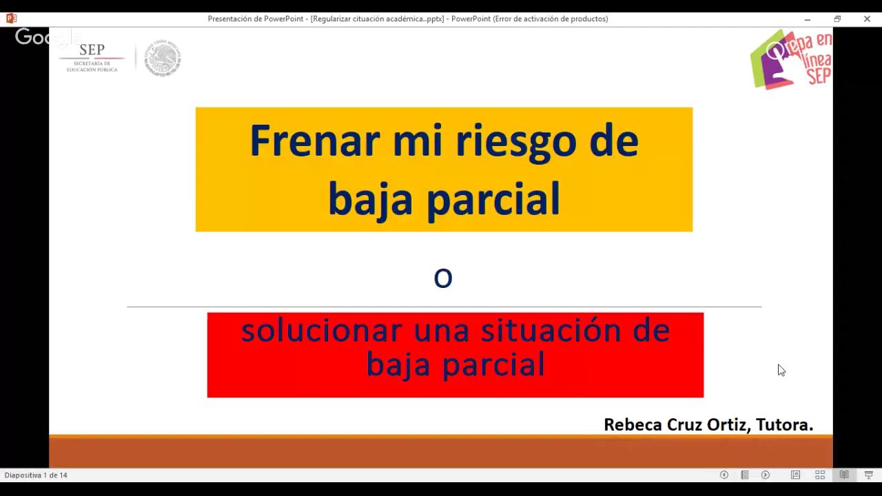 ¿Qué es baja parcial en Prepa en Línea-SEP?