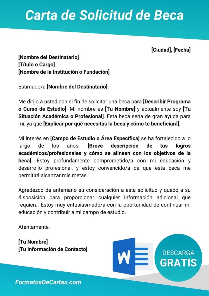 que escribir para solicitar una beca universitaria