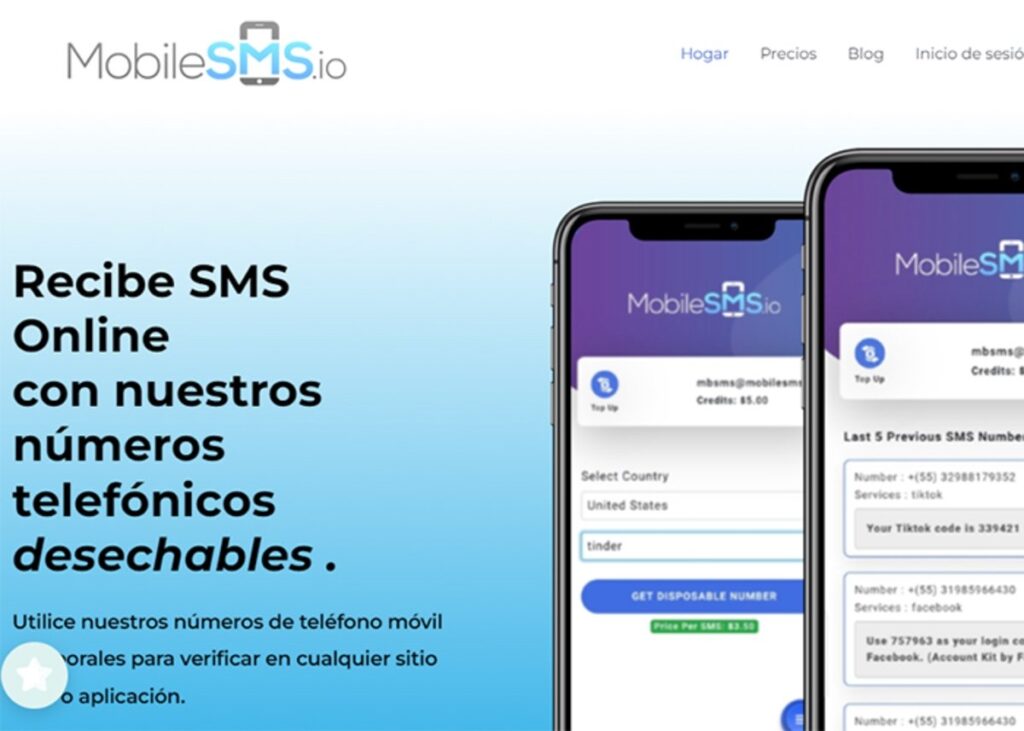recibir sms